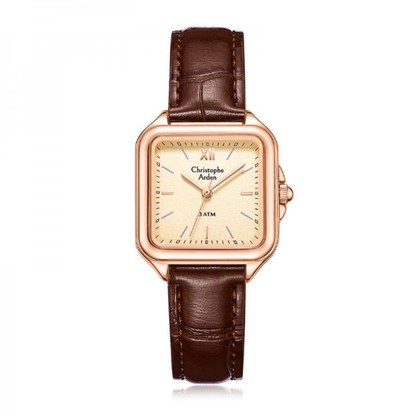 Christophe Arden CA 1003 Rosegold Full Brown Leather Lady LHLRGLN